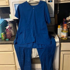Royal blue scrub set